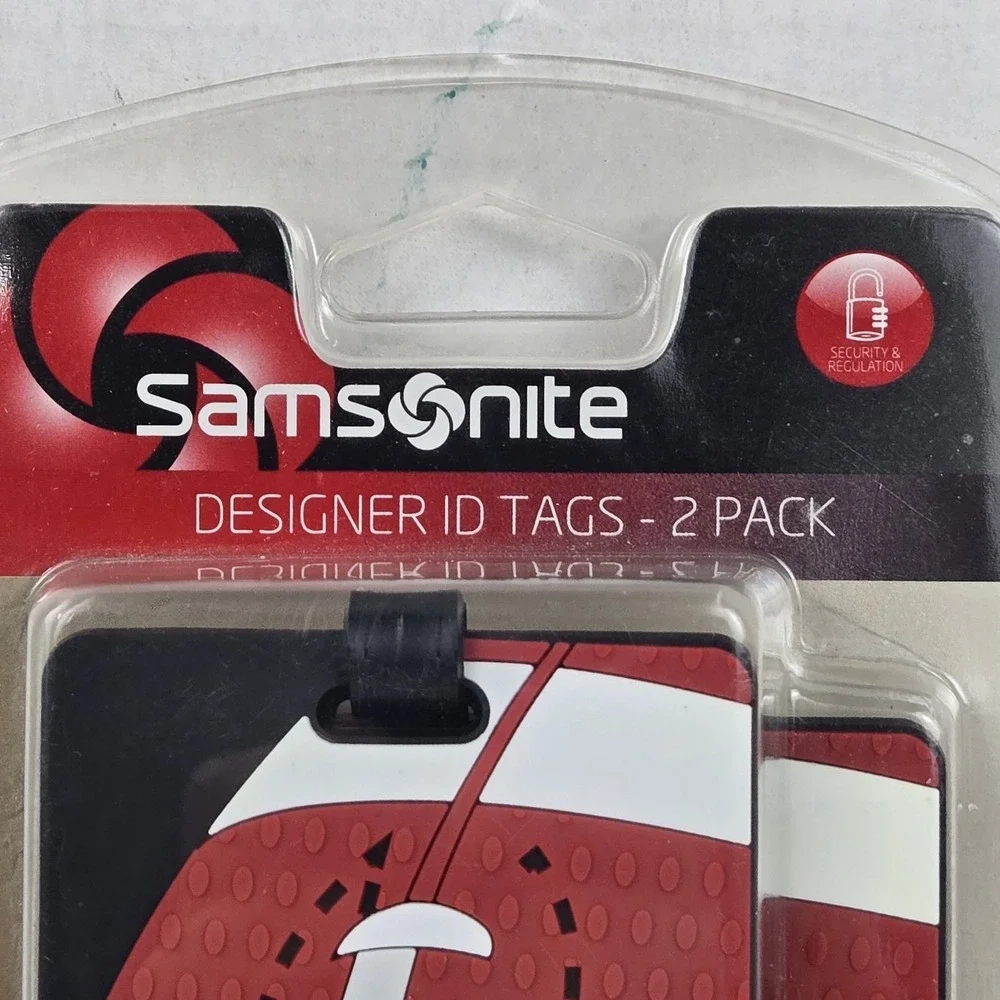 Samsonite Designer‎ ID Luggage Tags - 2 Pack Football Sports Theme NEW SEALED